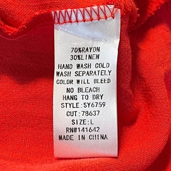 She + Sky Collared Romper Short Sleeve Linen Blend Summer Beach Graduation NWT L - Picture 6 of 6